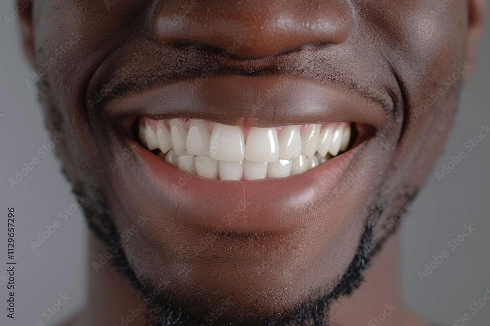 Fototapeta premium Orthodontic white smile healthy teeth diverse men dental care.