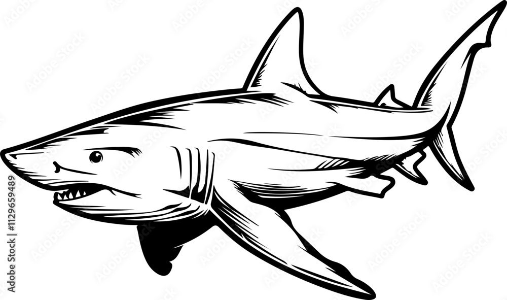 Obraz premium Illustration of a Shark