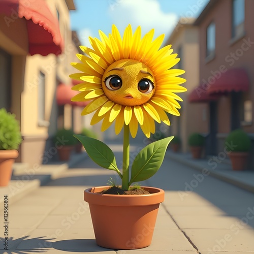 Wallpaper Mural A sad sunflower flower is experiencing emotions Torontodigital.ca