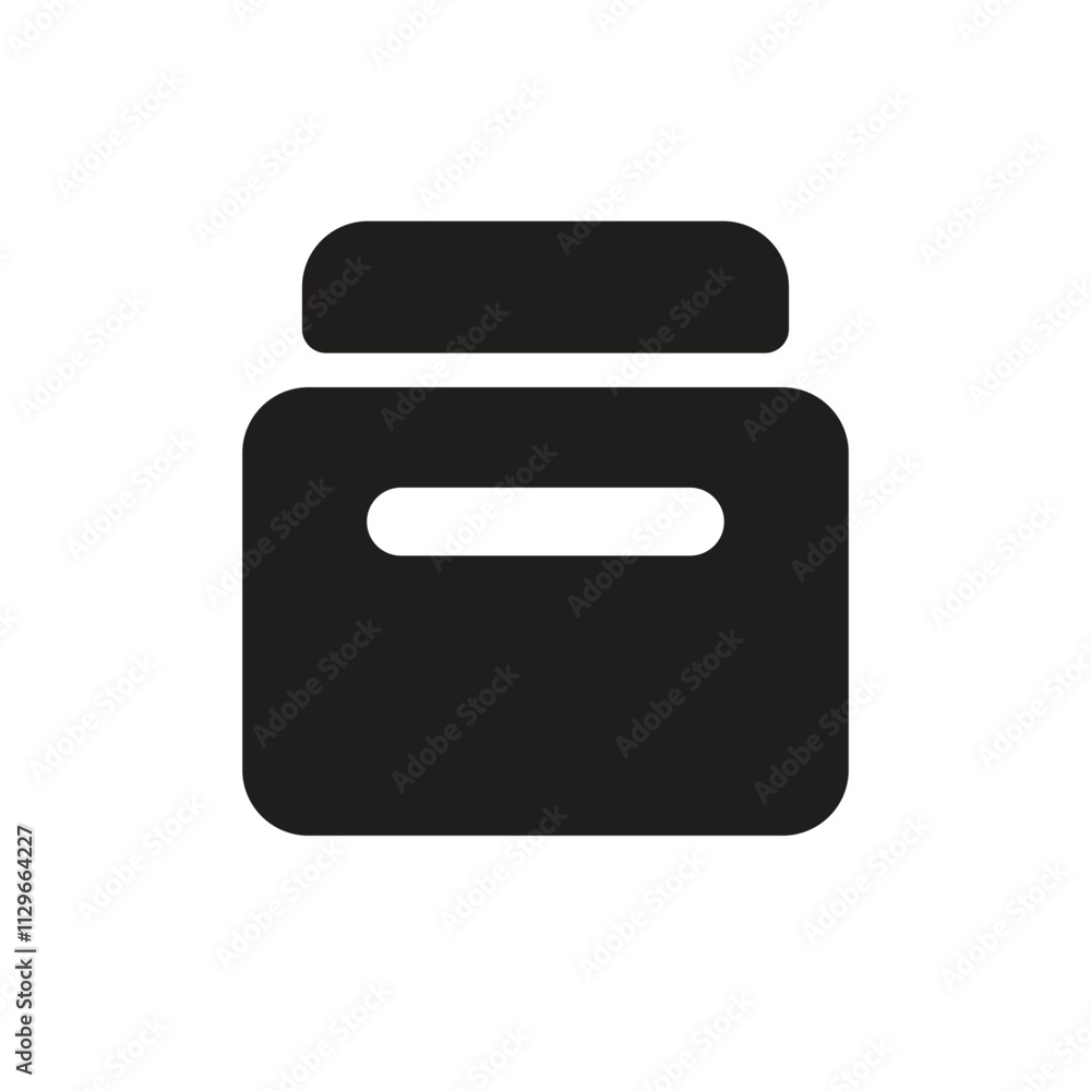 The image shows a simple white box icon symbolizing storage or a file container. The image shows a simple white box icon symbolizing storage or a file container.