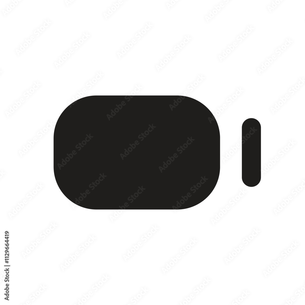 A simple white rectangular icon suggesting a camera or video recorder in an off or disabled state. A simple white rectangular icon suggesting a camera or video recorder in an off or disabled state.
