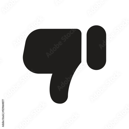 The image shows a pixelated white thumbs down icon signifying negative feedback or disapproval.