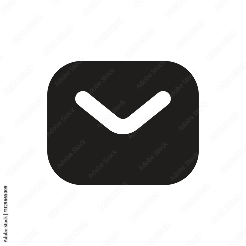 The image shows a minimalist pixel art representation of a white envelope icon against a dark gray background. The image shows a minimalist pixel art representation of a white envelope icon against a dark gray background.