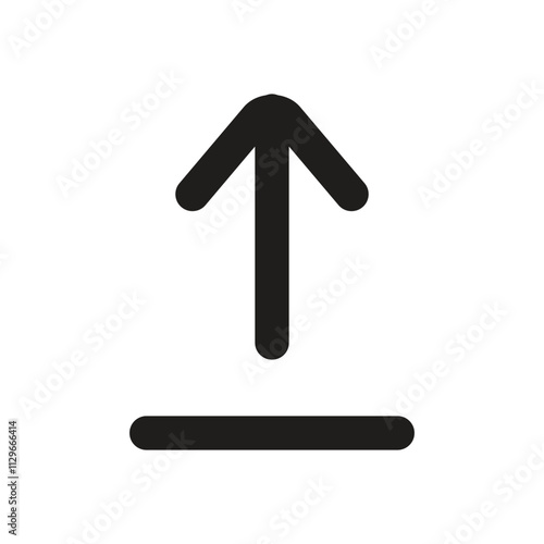 A simple white upward pointing arrow icon on a grey square background, commonly used for upload functions.