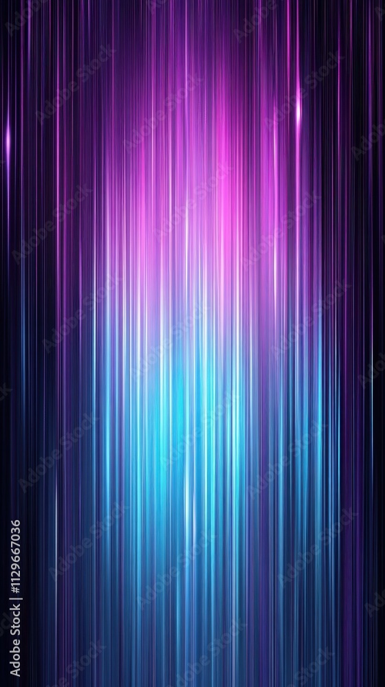 Vertical Gradient Light Rays in Vibrant Blue and Purple Tones with a Glowing Effect