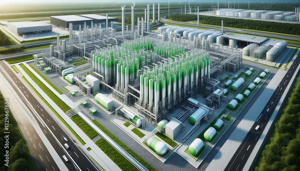 Green hydrogen facility with modern infrastructure Green hydrogen facility with modern infrastructure