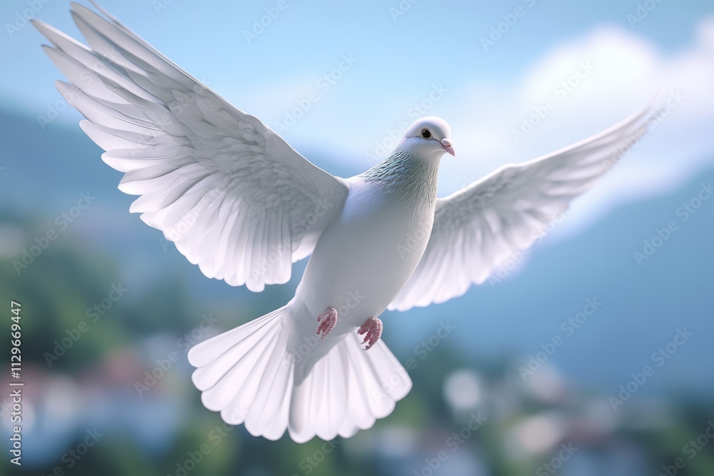 Dove in the air with wings wide open Dove in the air with wings wide open Dove in the air with wings wide open Dove in the air with wings wide open