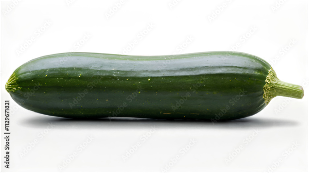 Zucchini on white background, side view Zucchini on white background, side view