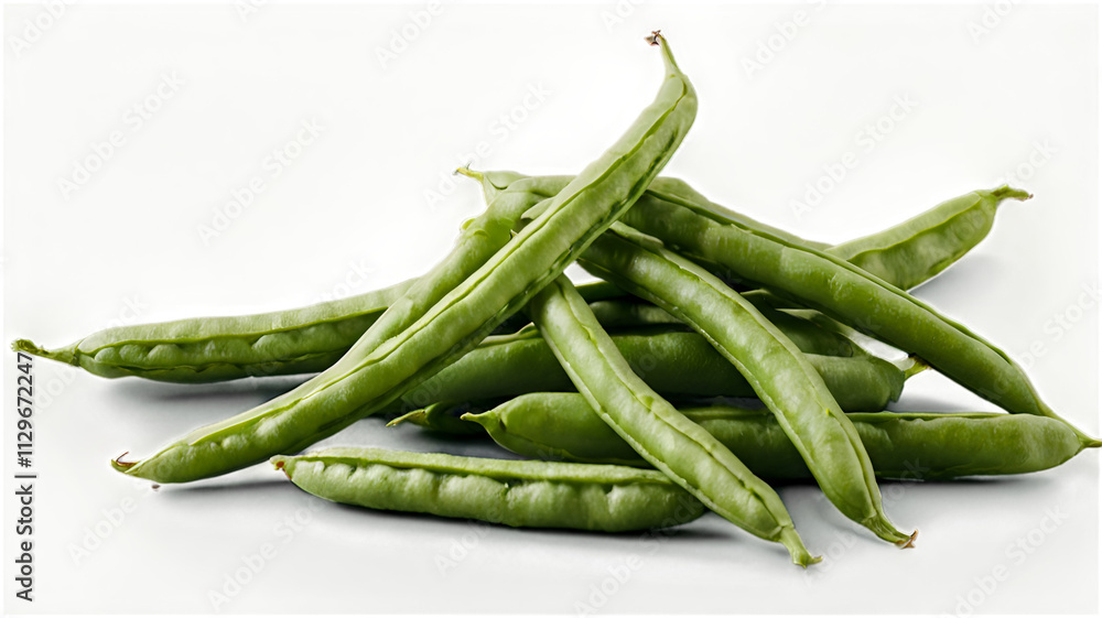 Green beans isolated on white background, side view
Green beans isolated on white background, side view