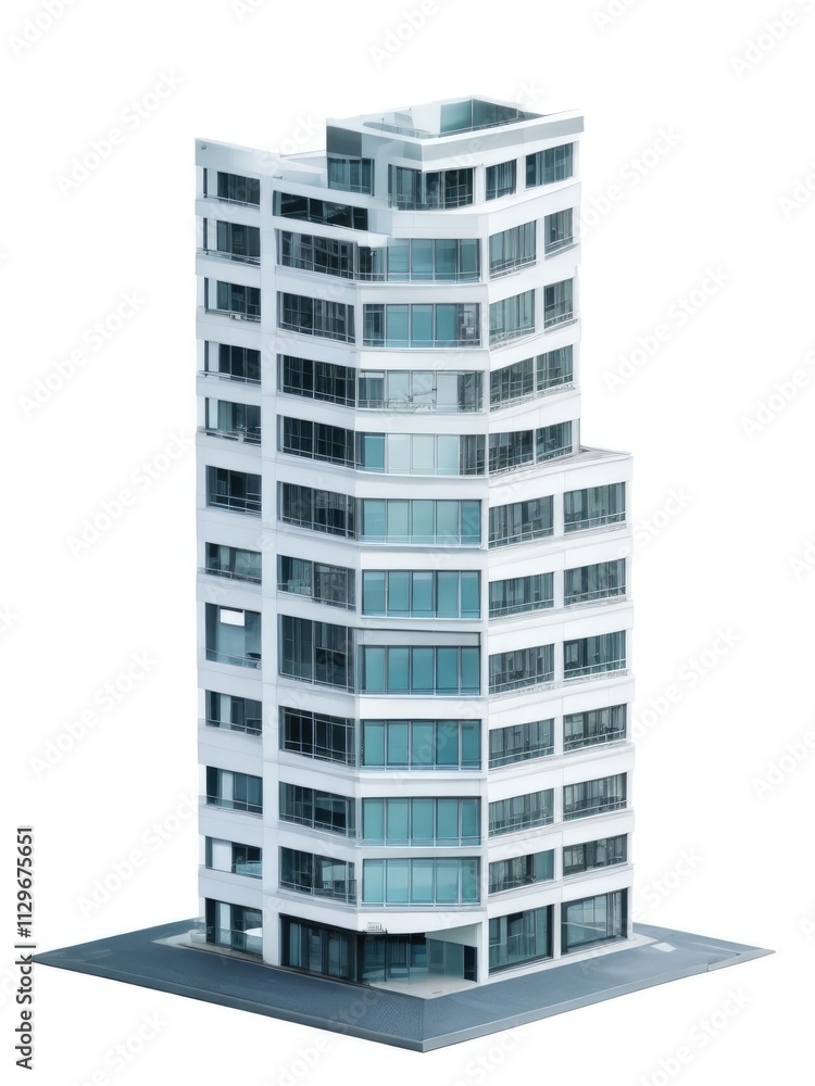 Modern building bright colors isolated on white background Modern building bright colors isolated on white background