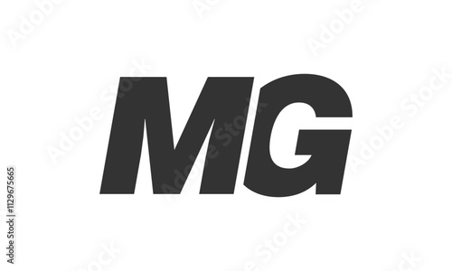 MG Techno Editable Font Logo For Corporate Branding. Bold, Futuristic Design With Unique Typographic Ideas. Minimal Custom Type And Dynamic Letter photo