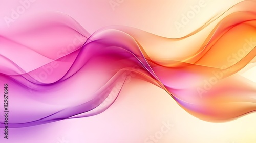 Abstract Pink Orange Wave Flowing Design