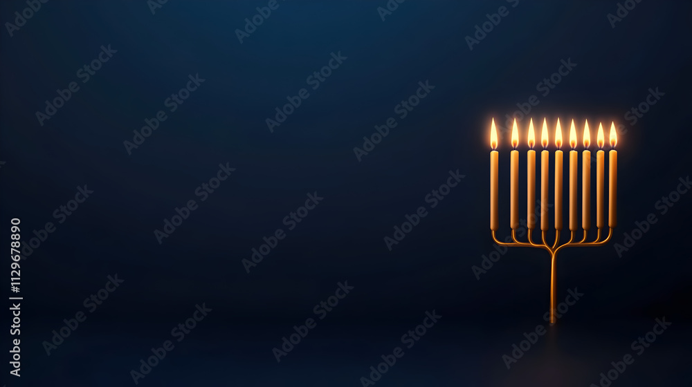 A vector of a menorah with candles lit, symbolizing Judaism. Simple menorah design. A vector of a menorah with candles lit, symbolizing Judaism. Simple menorah design.