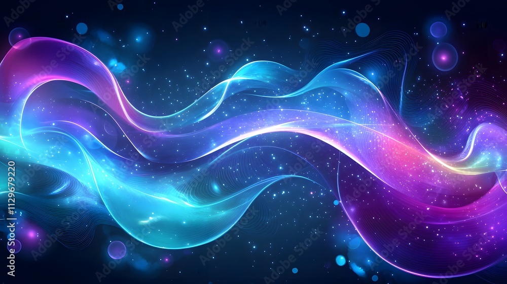 Abstract cosmic swirls of vibrant blue and purple light Abstract cosmic swirls of vibrant blue and purple light