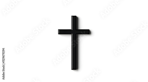 A simple vector of a cross, symbolizing Christianity, with clean lines and no extra details. Minimalist Christian cross design.