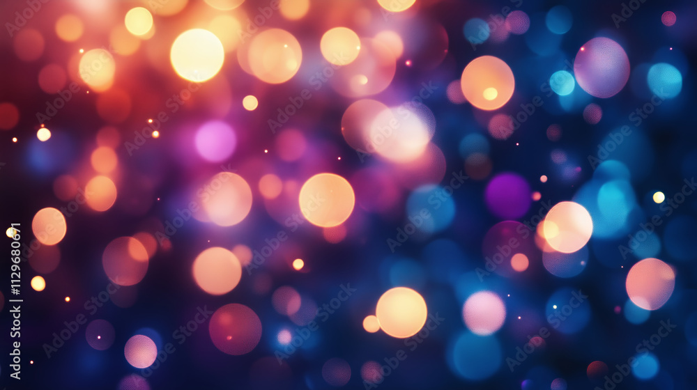 Obraz premium Colorful bokeh lights in a dreamy abstract background with vibrant hues 