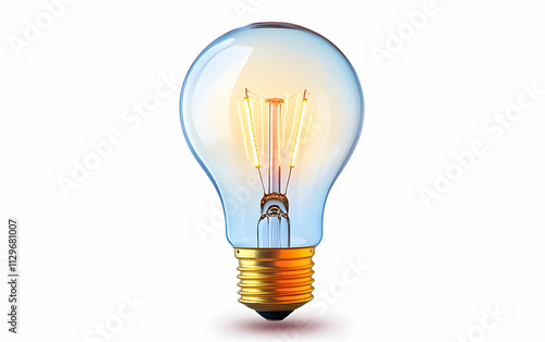 Modern LED energy-saving bulb, isolated on white background, clipping path,, AI Generated