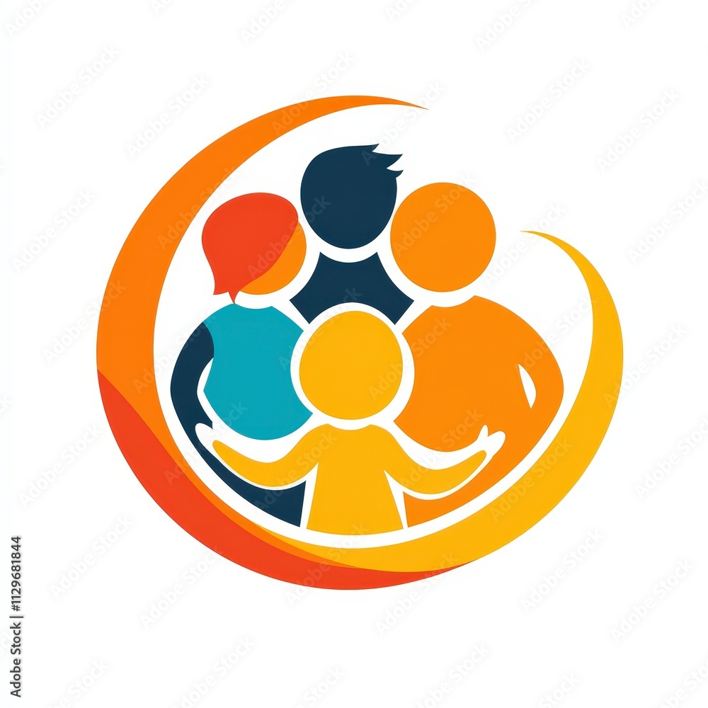 Design of happy family icon logo illustration isolated on white background Design of happy family icon logo illustration isolated on white background
