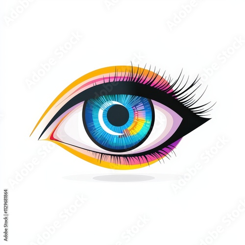 Design of eye icon logo illustration isolated on white background
