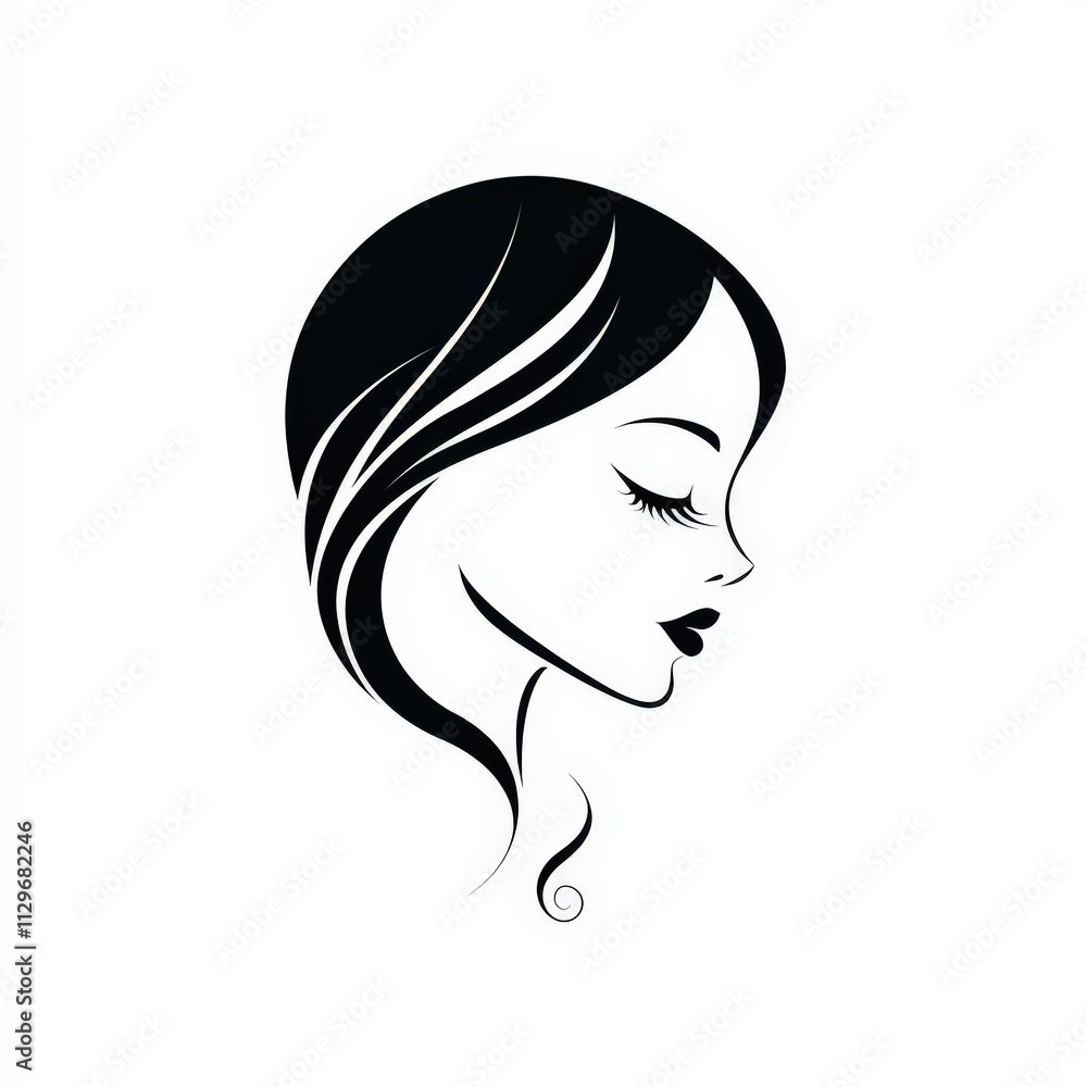 Design of female icon logo illustration isolated on white background Design of female icon logo illustration isolated on white background