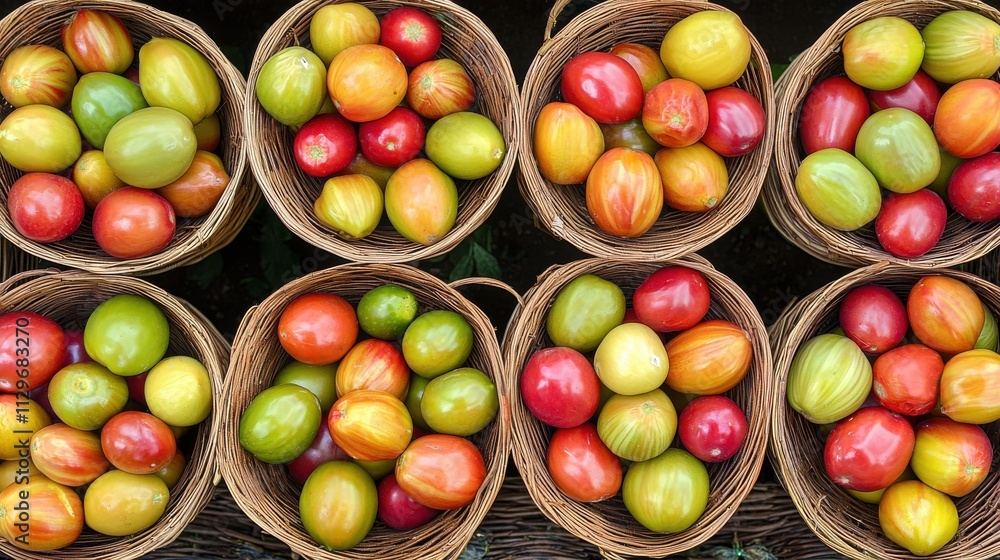 Harvesting fresh tomatoes at a local market nature food photography vibrant display Harvesting fresh tomatoes at a local market nature food photography vibrant display