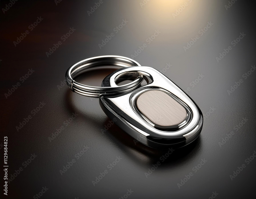 Close-Up Illustration of a Metal Keychain Close-Up Illustration of a Metal Keychain