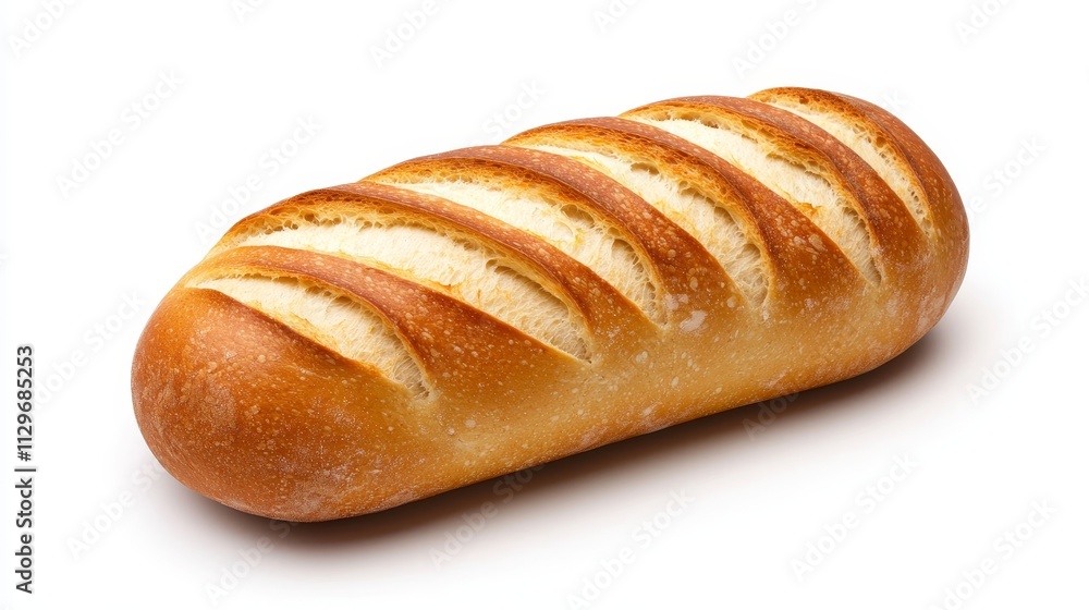 rustic bread loaf, crusty golden-brown exterior, dynamic side angle, intricate details, isolated on white background rustic bread loaf, crusty golden-brown exterior, dynamic side angle, intricate details, isolated on white background