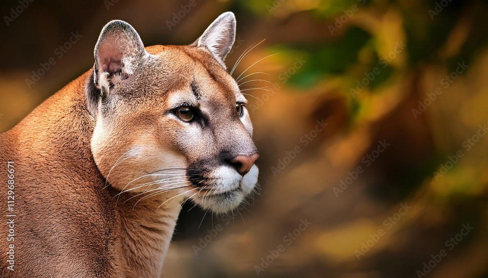 Naklejka premium a Puma, Highlighting Its Sleek Fur and Intense Gaze