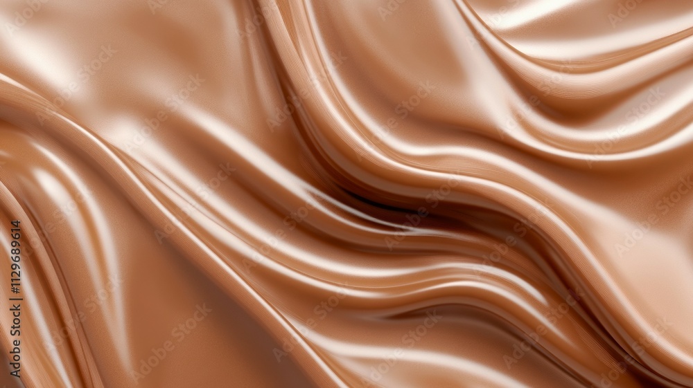 close-up of smooth shiny silky fabric with light brown mocha mousse caramel color, soft flowing folds and curves. luxury brand marketing, fashion and textile advertisements, packaging design concept. close-up of smooth shiny silky fabric with light brown mocha mousse caramel color, soft flowing folds and curves. luxury brand marketing, fashion and textile advertisements, packaging design concept.