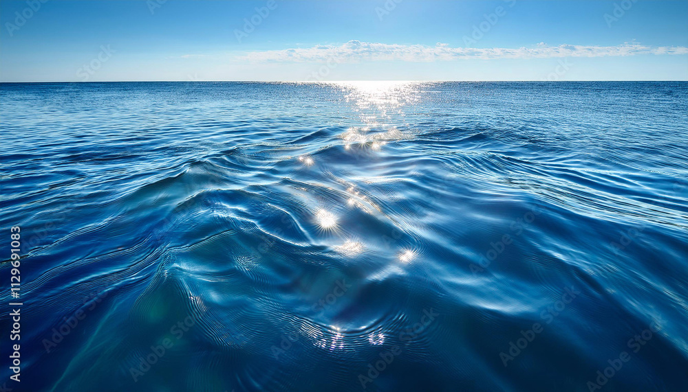 Blue Water Surface with Gentle Ripples and Light Reflections Blue Water Surface with Gentle Ripples and Light Reflections