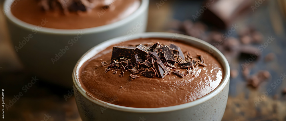Rich chocolate mousse texture, photographed closely to highlight its luscious, creamy appeal, AI Generated Rich chocolate mousse texture, photographed closely to highlight its luscious, creamy appeal, AI Generated