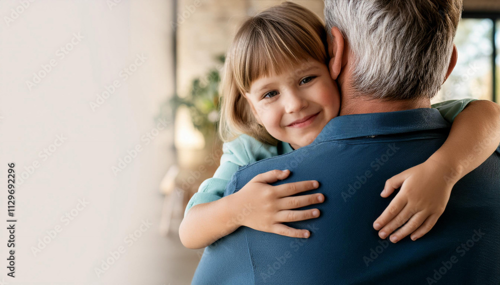 Close-Up of a Father and Daughter Hugging Close-Up of a Father and Daughter Hugging