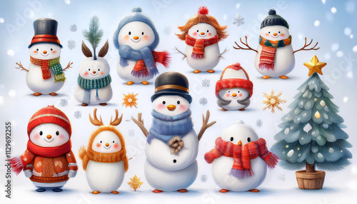 Adorable Winter Characters with Seasonal Cheer