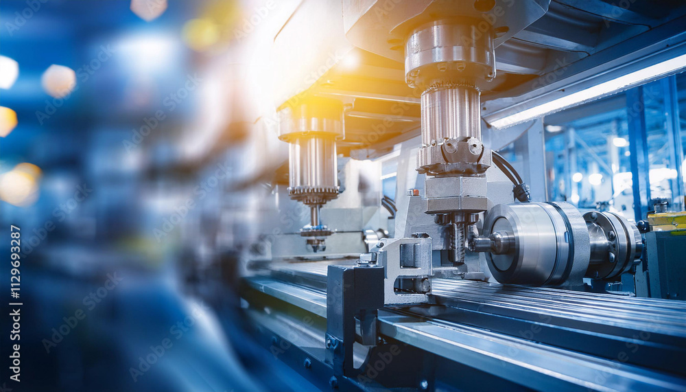 Fototapeta premium Close-Up of Factory Machinery and Industrial Production