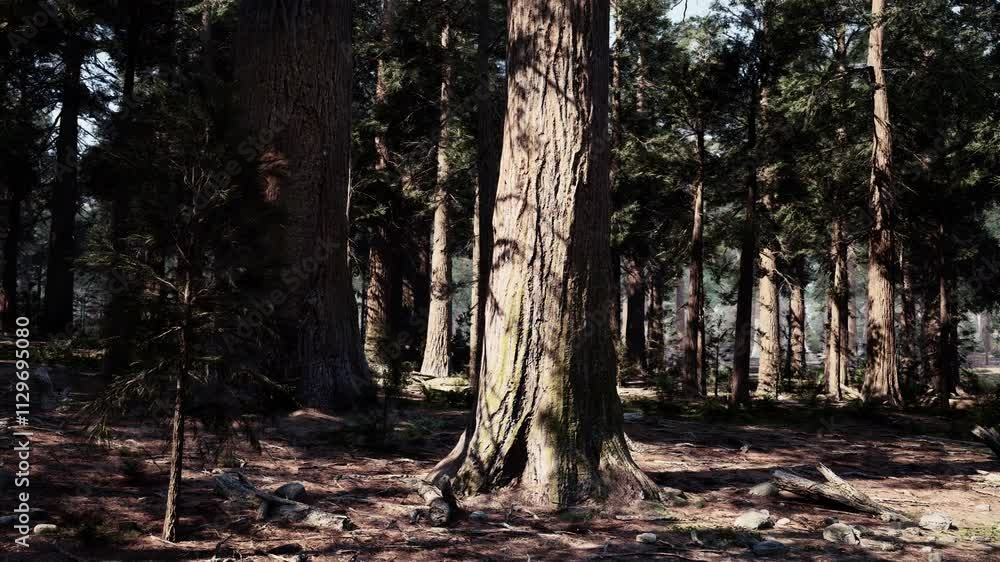 A forest filled with lots of tall trees A forest filled with lots of tall trees