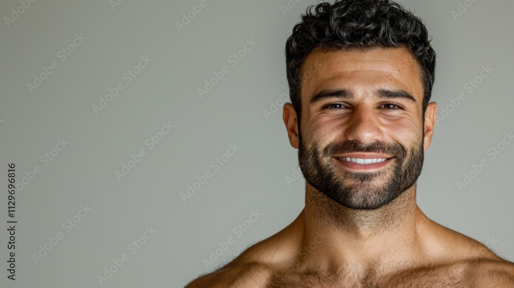 Happy Man Portrait with Toned Physique Happy Man Portrait with Toned Physique