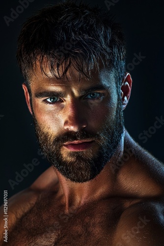 Intense Photorealistic Portrait of a Male Model