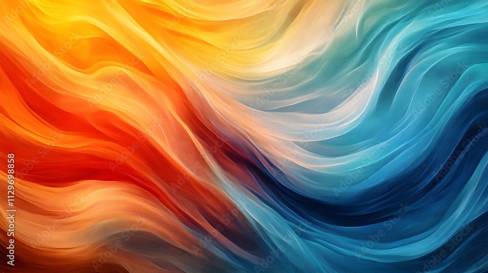 Abstract Warm and Cool Color Wave Abstract Art Abstract Warm and Cool Color Wave Abstract Art