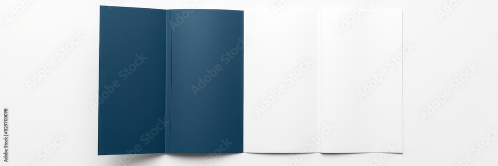 A trifold brochure mockup displayed on a wooden table with soft lighting and minimalistic background, mockup, advertising, business A trifold brochure mockup displayed on a wooden table with soft lighting and minimalistic background, mockup, advertising, business