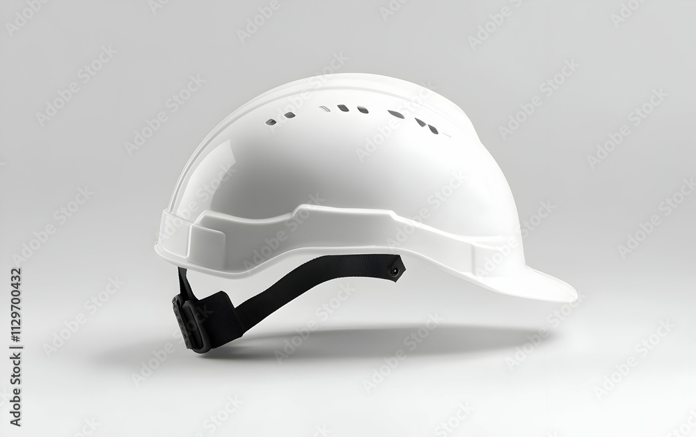 White construction safety helmet, isolated on white background, clipping path,, AI Generated White construction safety helmet, isolated on white background, clipping path,, AI Generated