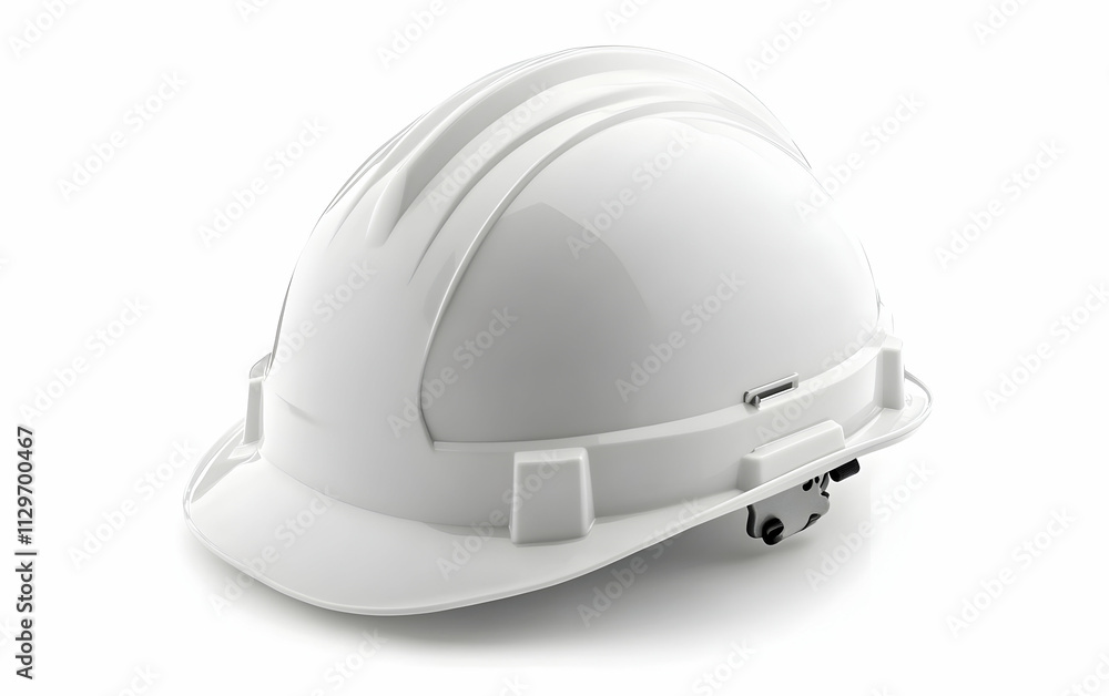 White construction safety helmet, isolated on white background, clipping path,, AI Generated White construction safety helmet, isolated on white background, clipping path,, AI Generated