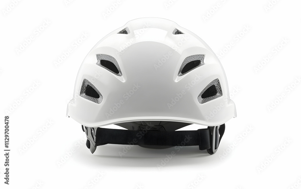 Fototapeta premium White construction safety helmet, isolated on white background, clipping path,, AI Generated