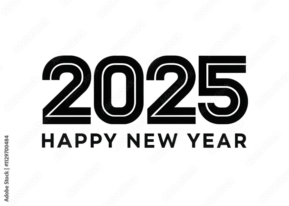 2025 Happy New Year 3d number black isolated on white background as transparent. PNG 2025 Happy New Year 3d number black isolated on white background as transparent. PNG