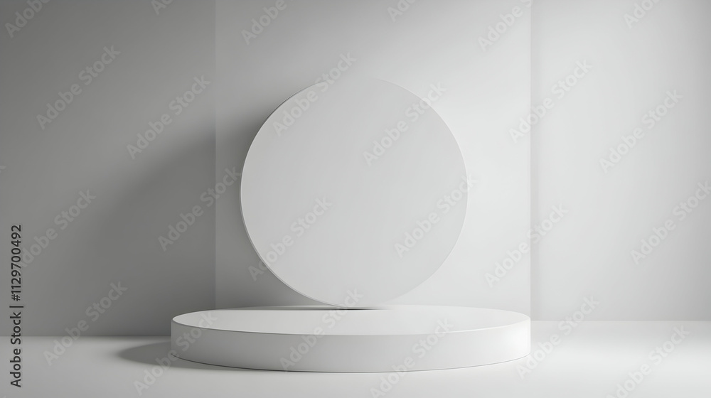 Softly illuminated minimalist light grey wall provides a clean and modern background for product presentation Softly illuminated minimalist light grey wall provides a clean and modern background for product presentation