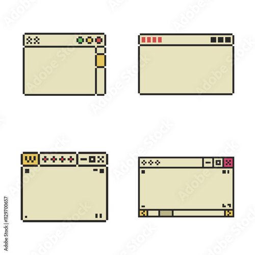 windows Ui frame pixel art
