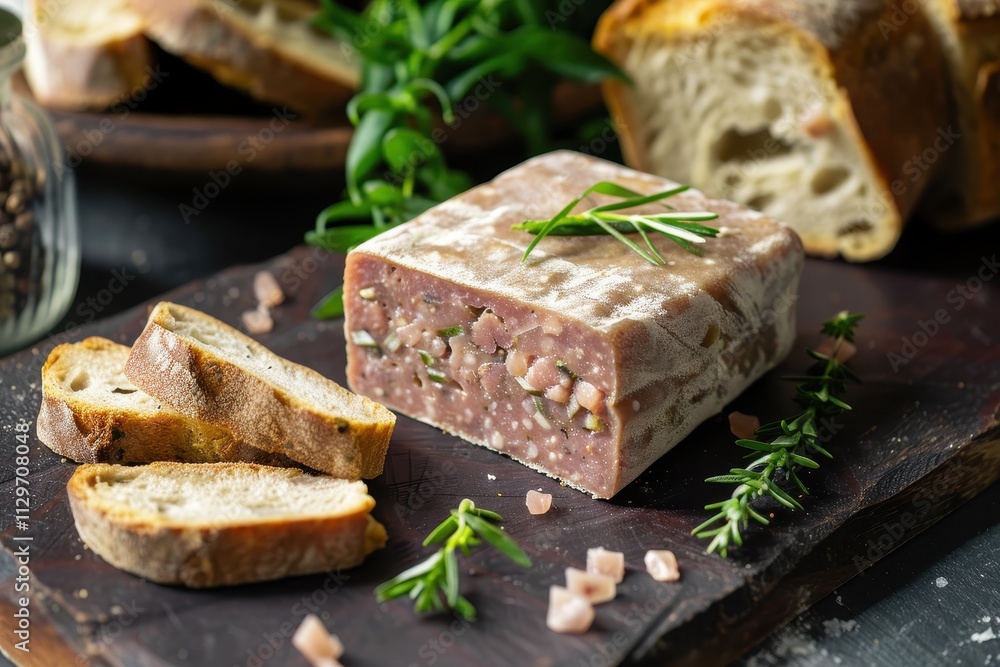 Country pate with fresh bread Country pate with fresh bread