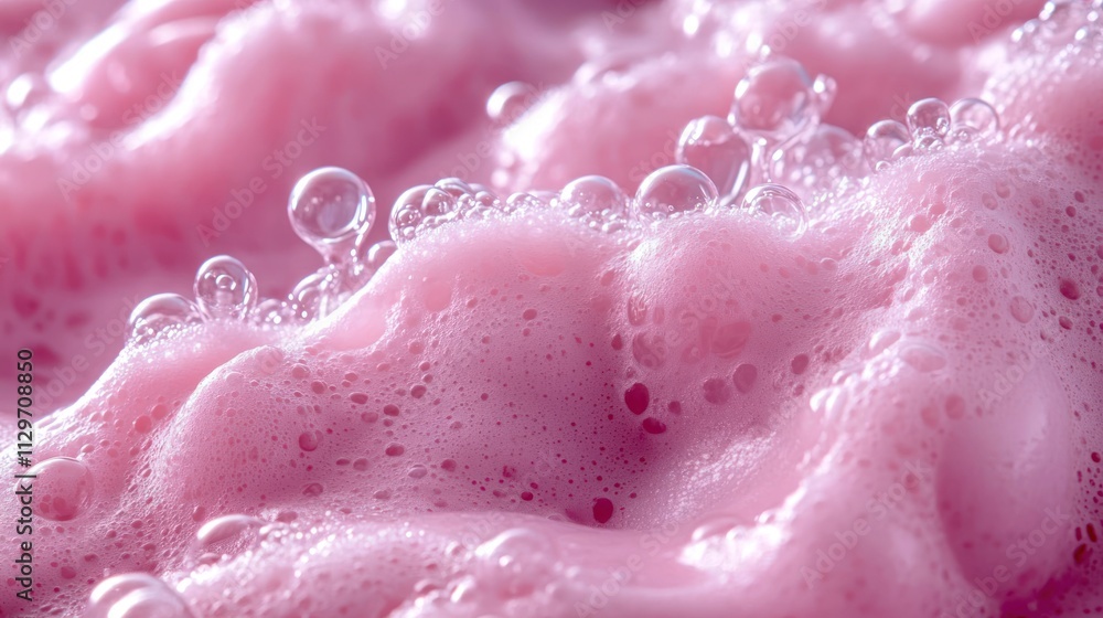 Close-up of pink frothy bubbles. Close-up of pink frothy bubbles.