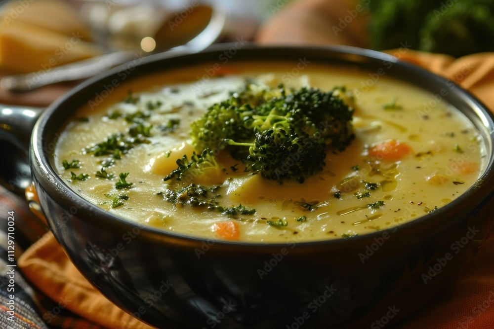 Creamy Broccoli Soup with Red Leicester Cheese Creamy Broccoli Soup with Red Leicester Cheese