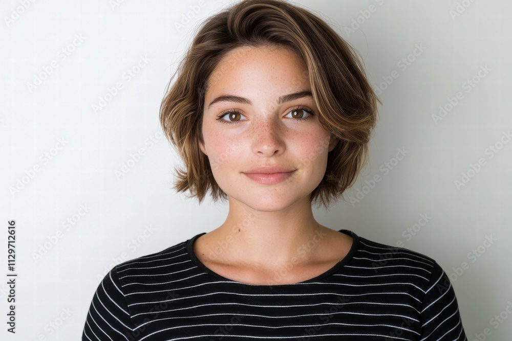 portrait of a young woman with wavy brown hair portrait of a young woman with wavy brown hair