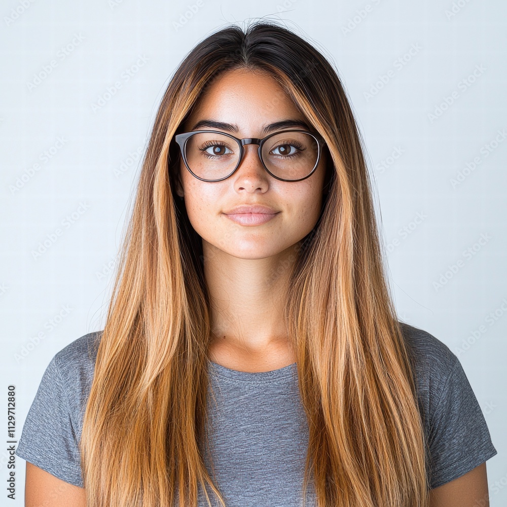 Obraz premium young woman with glasses and long hair